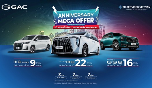 MEGA OFFER KỶ NIỆM 1 NĂM GAC VIỆT NAM: ƯU ĐÃI ĐỈNH CAO CHO SUV & MPV CÔNG NGHỆ TIÊN TIẾN